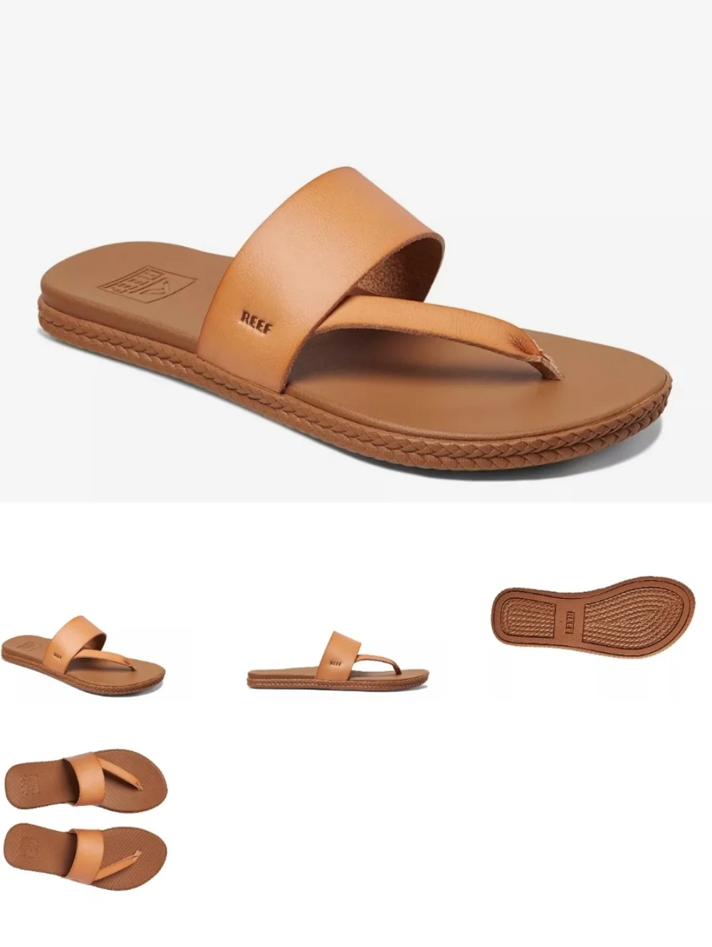 Reef Women’s Tan Slide Toe-Post Sandals - Picture 2 of 7